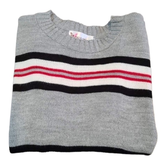 COTTON Emporium Blue and Grey Knit Striped Sweater Size M - Picture 3 of 3